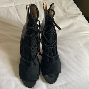 Open toe booties